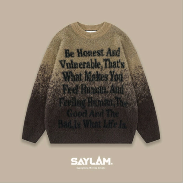 Hot Recommended SAYLAM American Street Retro Color [Words Can’t Express] Brown Color Please contact customer service to confirm the size after placing an order