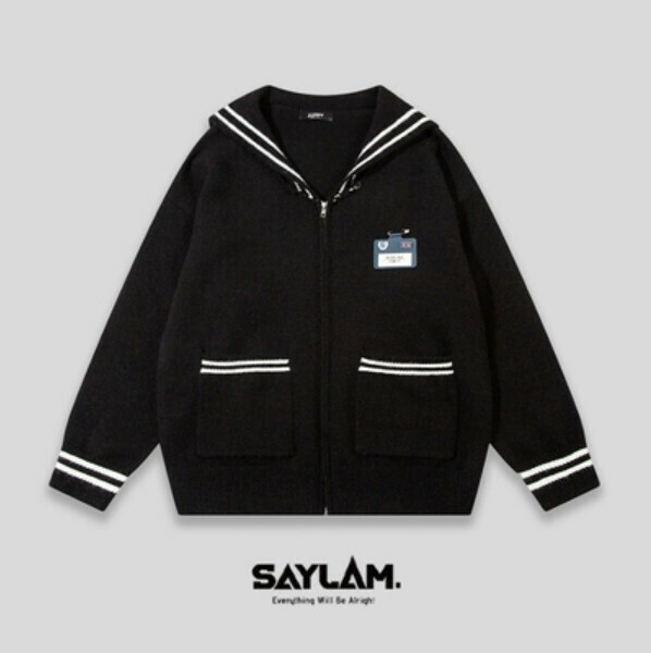 Popular SAYLAM American street retro color [Admiral] black. Please contact customer service to confirm the size after placing an order.