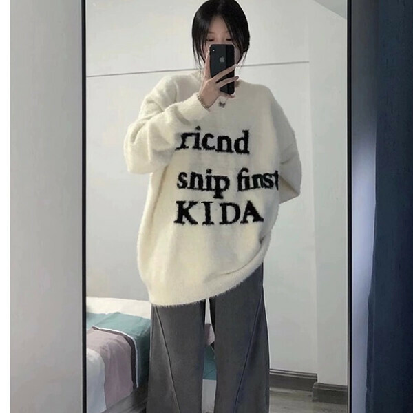 Popular knitted sweater (white) (S/M/L/XL/2XL, please contact customer service for shipping sizes after placing an order)