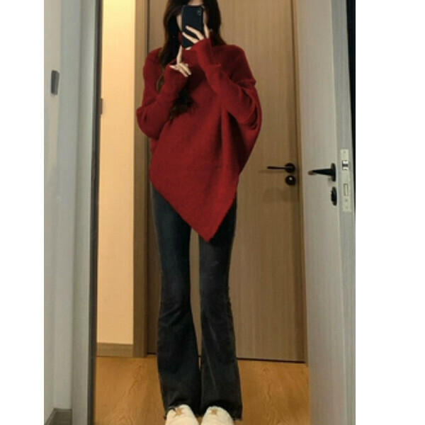 Popular turtleneck sweater (red) (S/M/L/XL sizes will be shipped after you place an order and contact customer service)