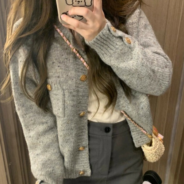 Popular soft and waxy sweater jacket (grey) (S/M/L/XL/2XL sizes will be shipped after placing the order and contact customer service)