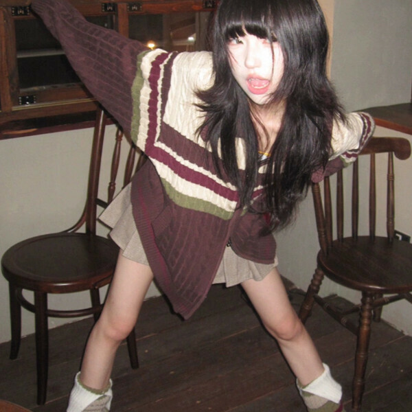 Popular sweater cardigan (brown) (S/M/L/XL/2XL sizes will be shipped after you place the order and contact customer service)