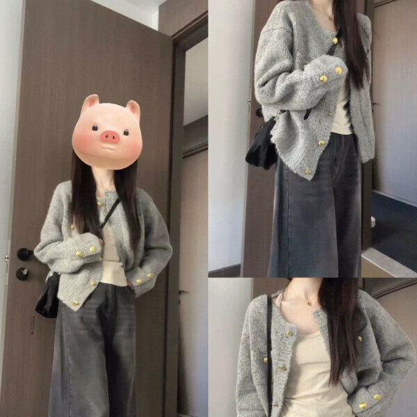 Popular knitted sweater (grey) (S/M/L/XL/2XL sizes will be shipped after placing the order and contact customer service)