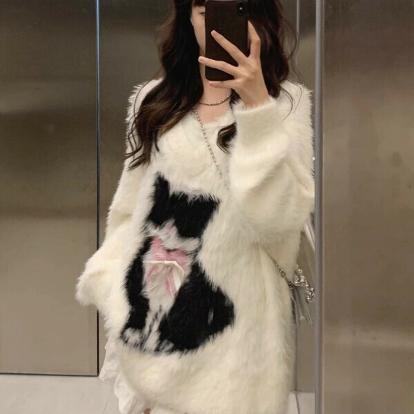 Popular lazy sweater (off-white) (S/M/L/XL sizes will be shipped after placing the order and contact customer service)