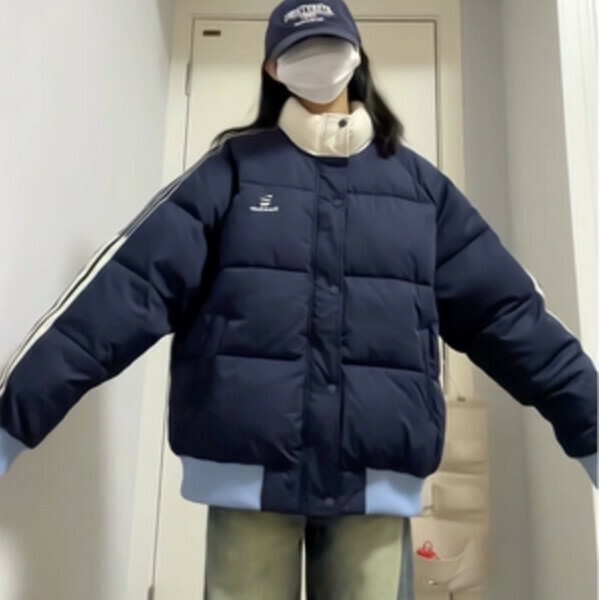 爆款立領棉服外套（藏青色）（（S/M/L/XL/2XL下單後與客服聯系發貨的尺碼）
