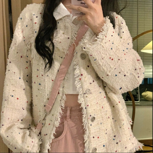 Popular cardigan jacket top (white) (S/M/L/XL/2XL size will be shipped after placing the order and contact customer service)