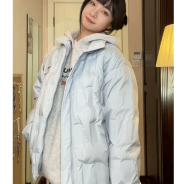 爆款百搭棉服（淺藍色）（S/M/L/XL/2XL下單後與客服聯系發貨的尺碼）