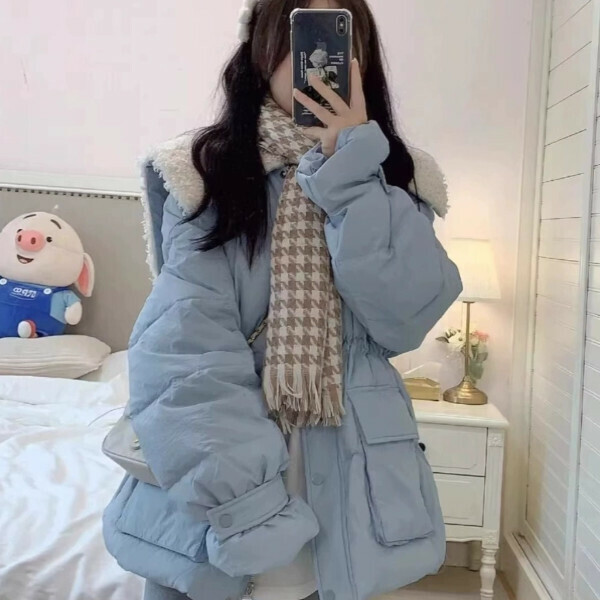 爆款小個子棉衣（藍色）（S/M/L/XL/2XL下單後與客服聯系發貨的尺碼）