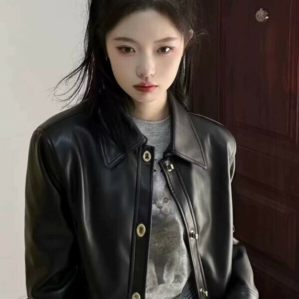 爆款皮衣外套（黑色）（S/M/L/XL/2XL下單後與客服聯系發貨的尺碼）