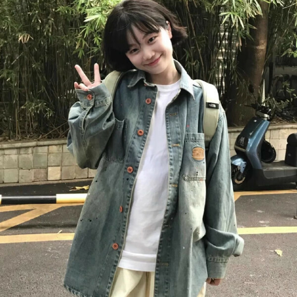 Popular denim shirt jacket (denim blue) (S/M/L/XL/2XL sizes will be shipped after placing the order and contact customer service)