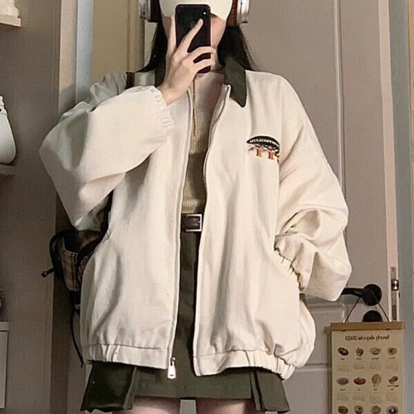 爆款棒球服夾克（米奇色）（S/M/L/XL/2XL下單後與客服聯系發貨的尺碼）  