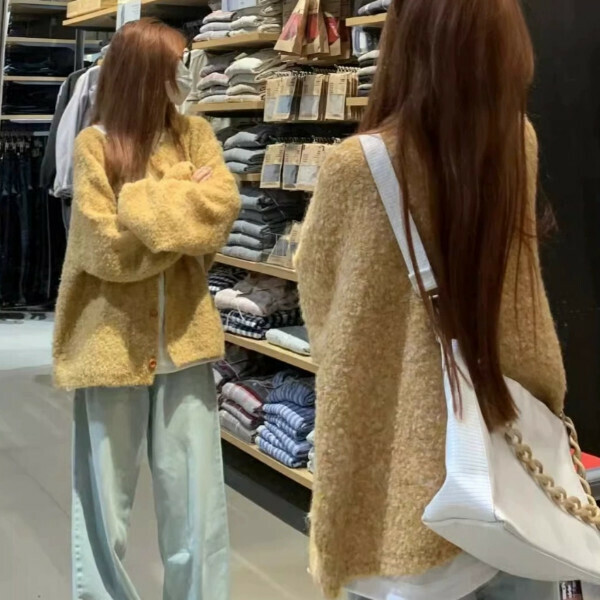 Popular knitted cardigan (Sunset Orange) (S/M/L/XL/2XL sizes will be shipped after you place the order and contact customer service)
