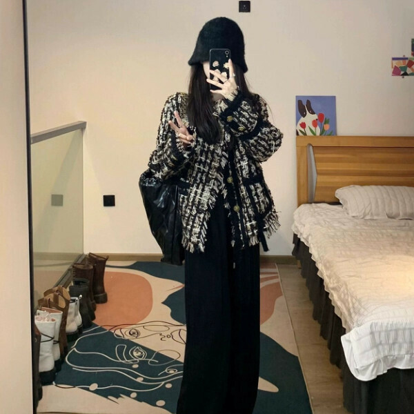 Hot style small fragrant jacket (picture color) (S/M/L/XL/2XL size will be shipped after placing the order and contact customer service)