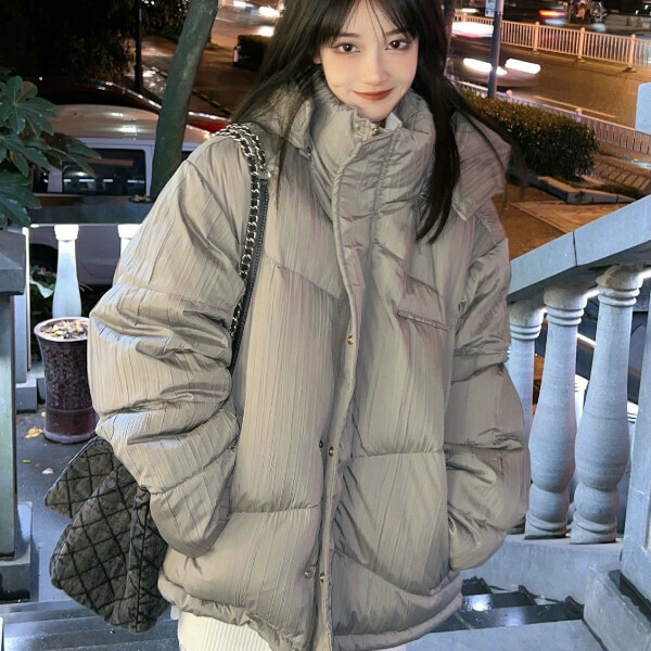 爆款連帽棉服外套（灰色）（S/M/L/XL/2XL下單後與客服聯系發貨的尺碼）