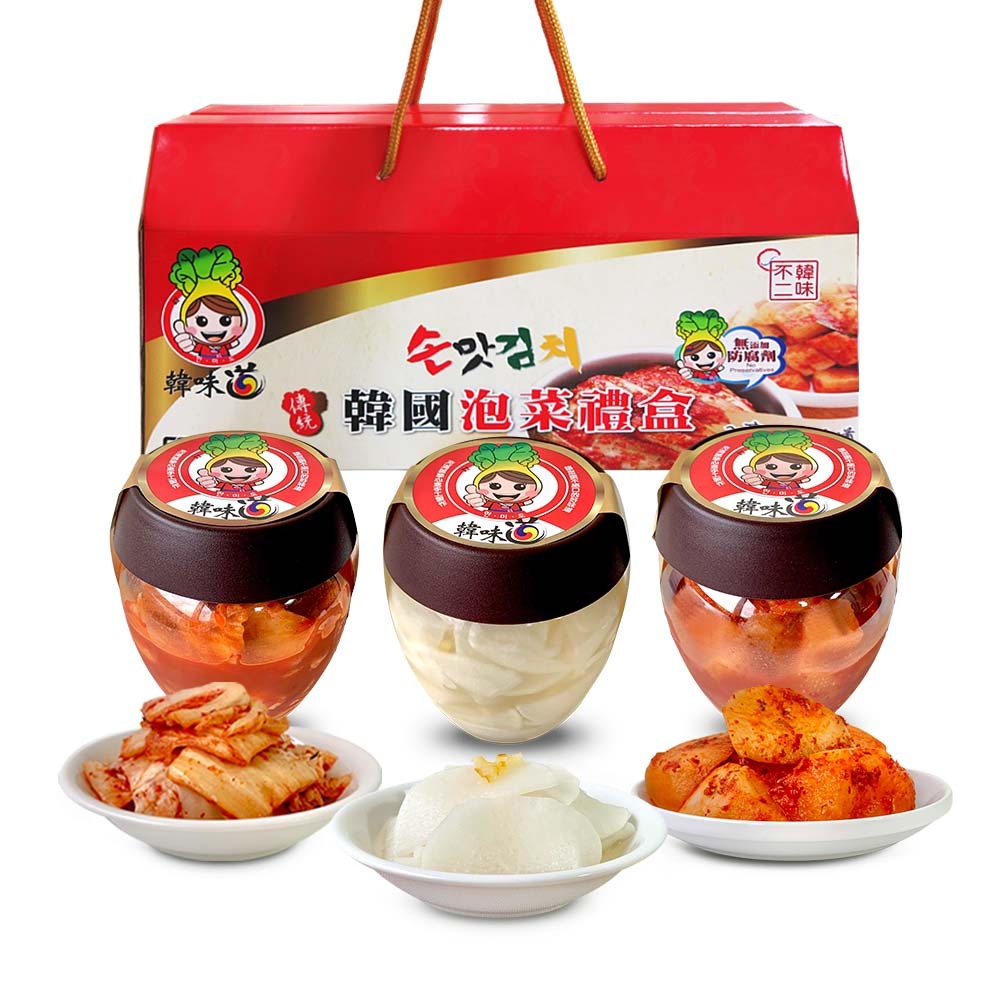 【BK SHOP】韓味道-泡菜禮盒組(700gx3入)