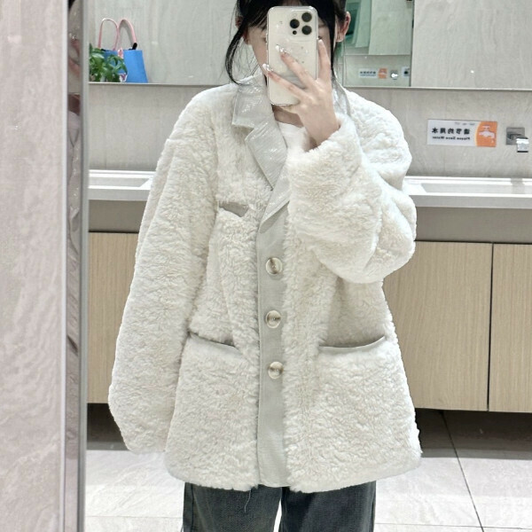 新款加絨加厚棉衣（白色）（S/M/L/XL/2XL下單後與客服聯系發貨的尺碼）