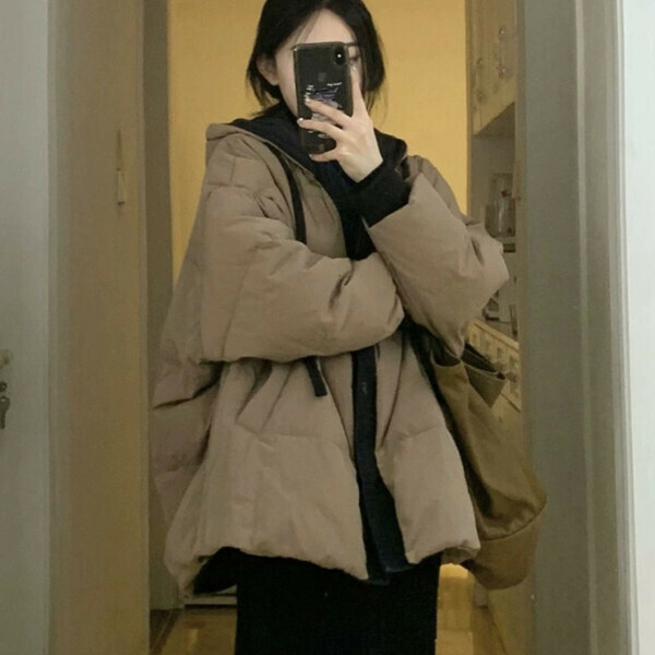 新款棉服外套（棕色）（M/L/XL/2XL下單後與客服聯系發貨的尺碼）