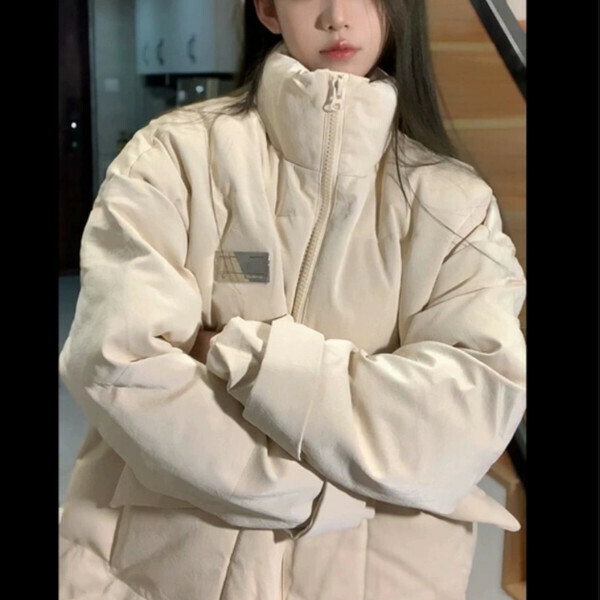 新款棉服外套（米白色）（S/M/L/XL/2XL下單後與客服聯系發貨的尺碼）