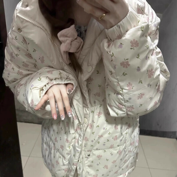 新款寬鬆棉衣（白色）（S/M/L/XL/2XL下單後與客服聯系發貨的尺碼）