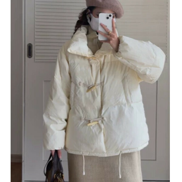 新款小眾保暖棉衣（奶白色）（S/M/L/XL/2XL下單後與客服聯系發貨的尺碼）   