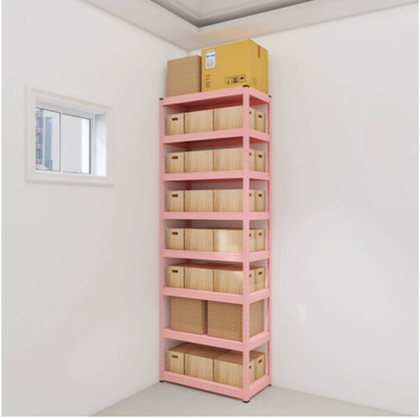 New iron color combination cabinet shelf multi-layer storage cabinet bookshelf display rack [80x40x228cm] 8 layers pink