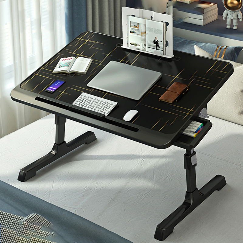 New folding computer desk with adjustable angle and free lifting desk (single drawer + bookshelf)