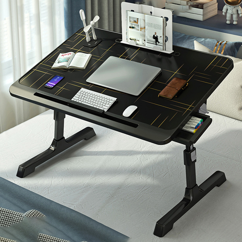 New folding computer desk with adjustable angle and free lifting desk (single drawer + bookshelf + USB)