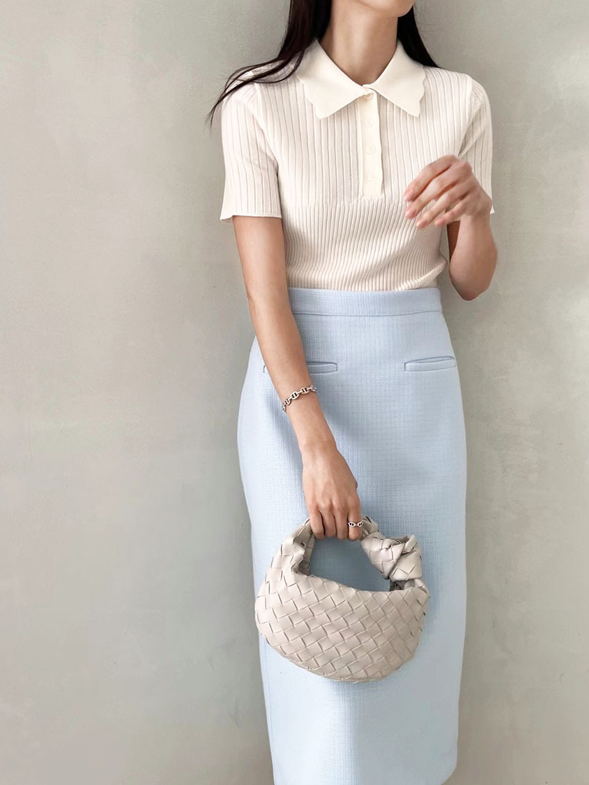 [現貨] 波浪領針織上衣 [ 3色 / Free ]