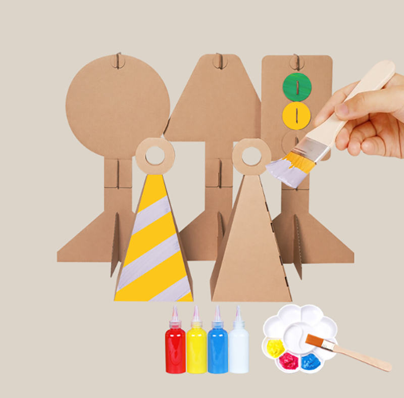 DIY紙箱交通道路指示材料包 DX7107