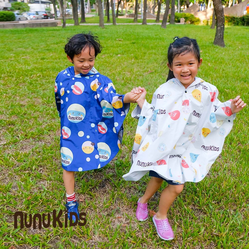 出遊必備【nunuKIDS】抖抖篷機能型風雨衣- 太空泡泡 贈同款多用途防水墊