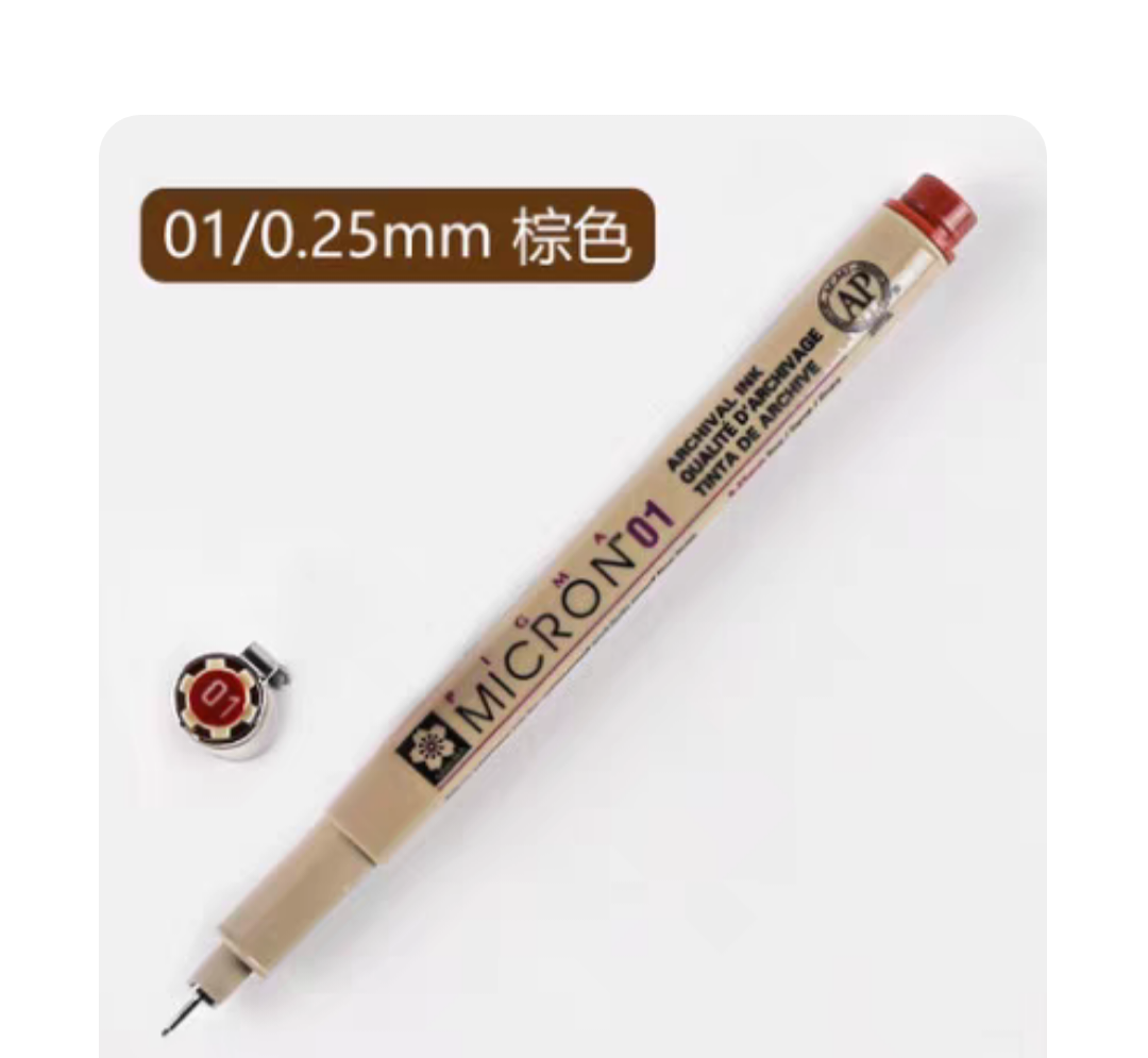 櫻花牌Sakura 棕色代針筆0.25mm #01