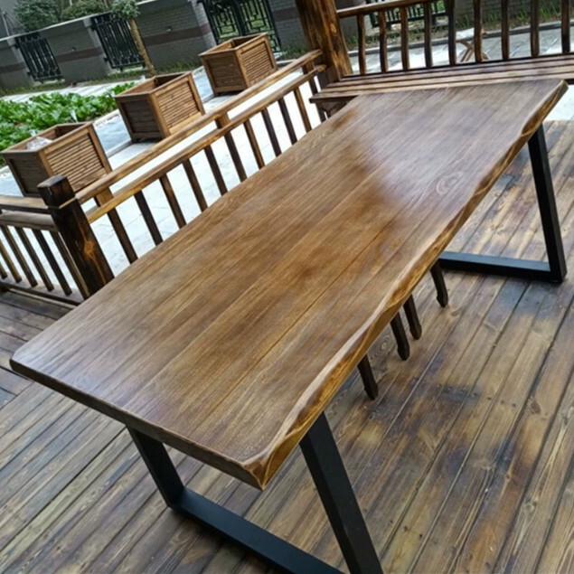 Hot selling solid wood furniture computer table conference table dining table outdoor table [120x60x75cm high] table thickness 5cm