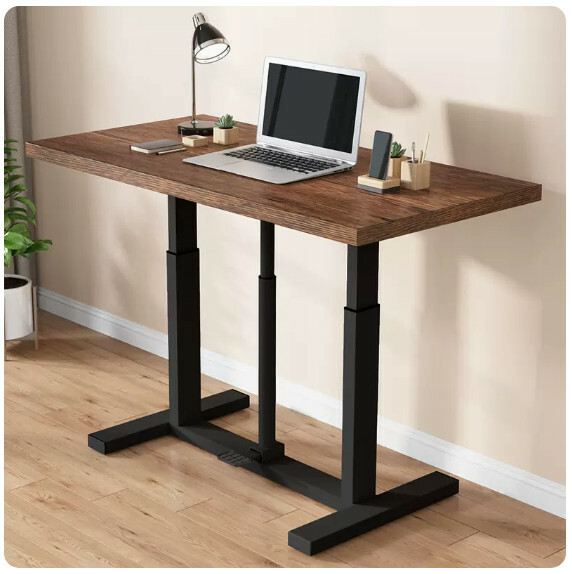 Hot Selling Lift Computer Desk Dressing Table TV Stand Multi-Purpose Design (Fantasy Color) Black Frame + Foot Pressure Lift 120x60cm