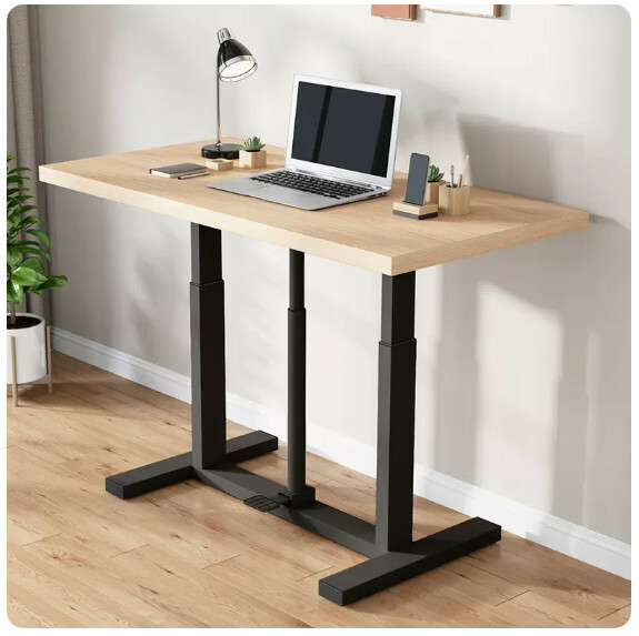 Hot Selling Lift Computer Desk Dressing Table TV Stand Multi-Purpose Design (Pewter Figure) Black Frame + Foot Pressure Lift 140x70cm