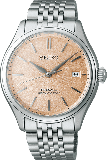 萬年鐘錶 - SEIKO Presage  絲綢感面盤不鏽鋼機械3日鍊男錶 SPB467J1 / 6R55-00H0P  錶徑40.2MM