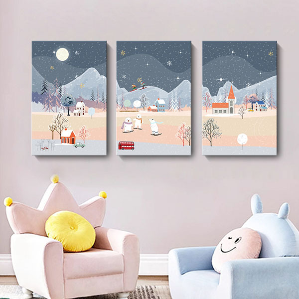 漫雪紛飛無框掛畫