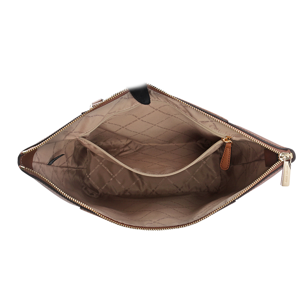 【Michael Kors】Charlotte 金字防刮皮革大款拉鍊托特包(焦糖色) 35T0GCFT7L LUGGA