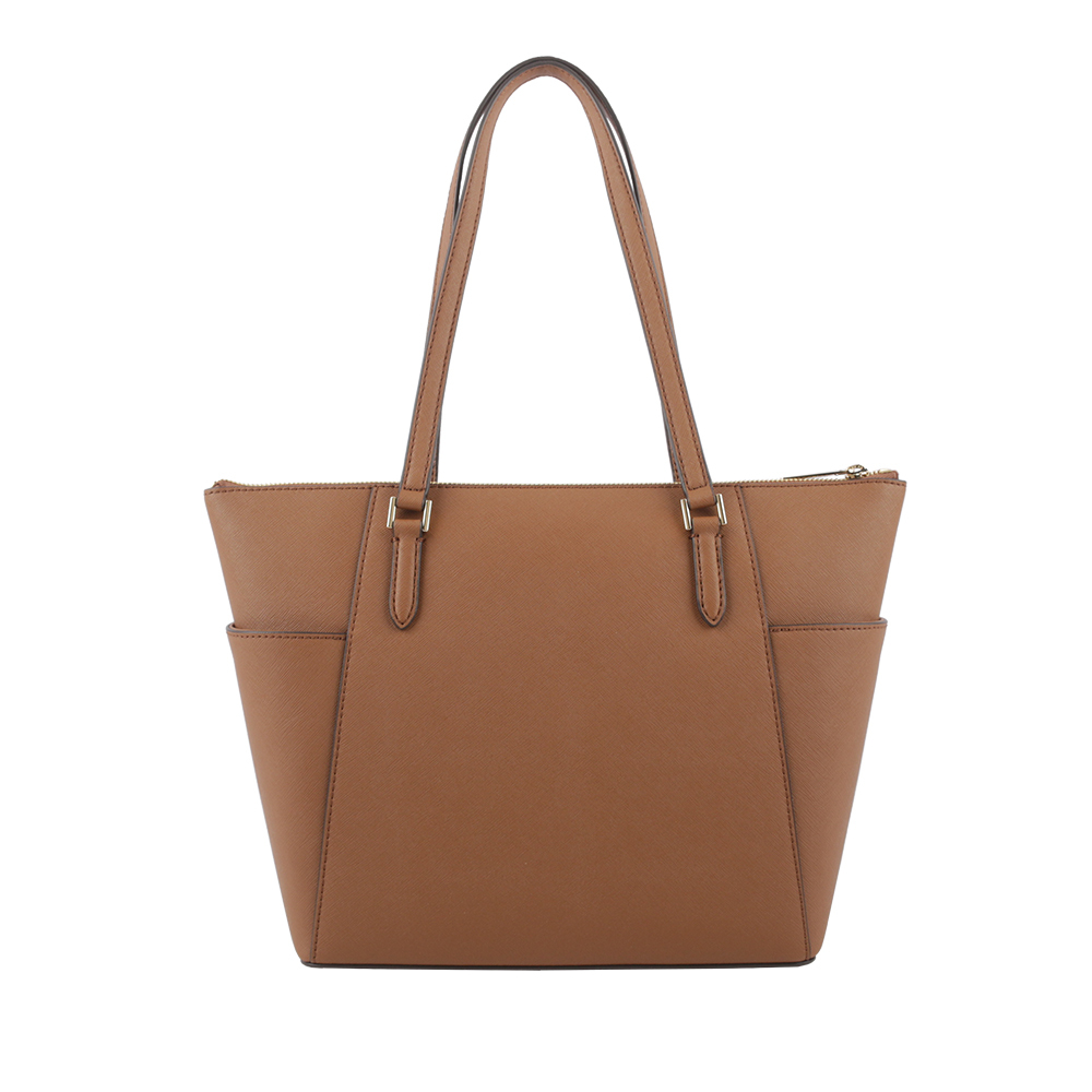 【Michael Kors】Charlotte 金字防刮皮革大款拉鍊托特包(焦糖色) 35T0GCFT7L LUGGA