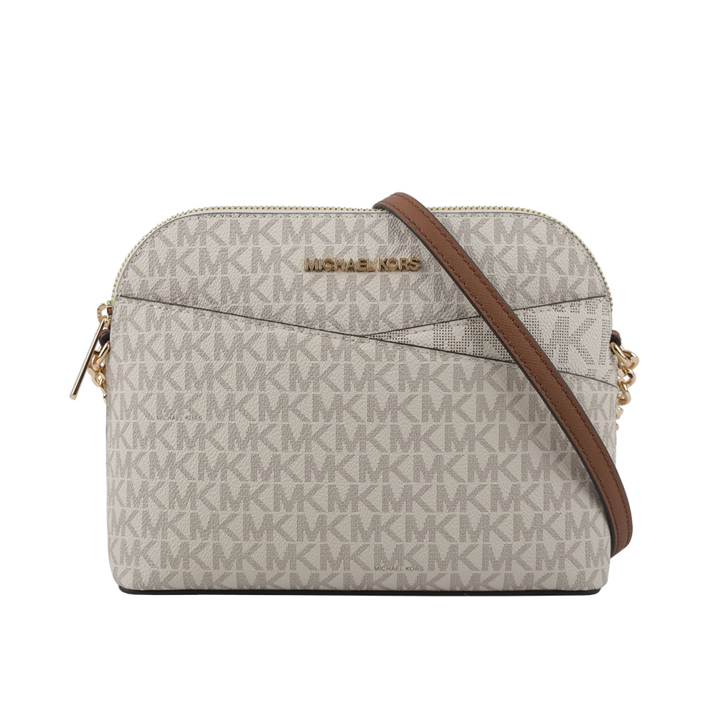 【Michael Kors】金字滿版塗層帆布口袋貝殼包