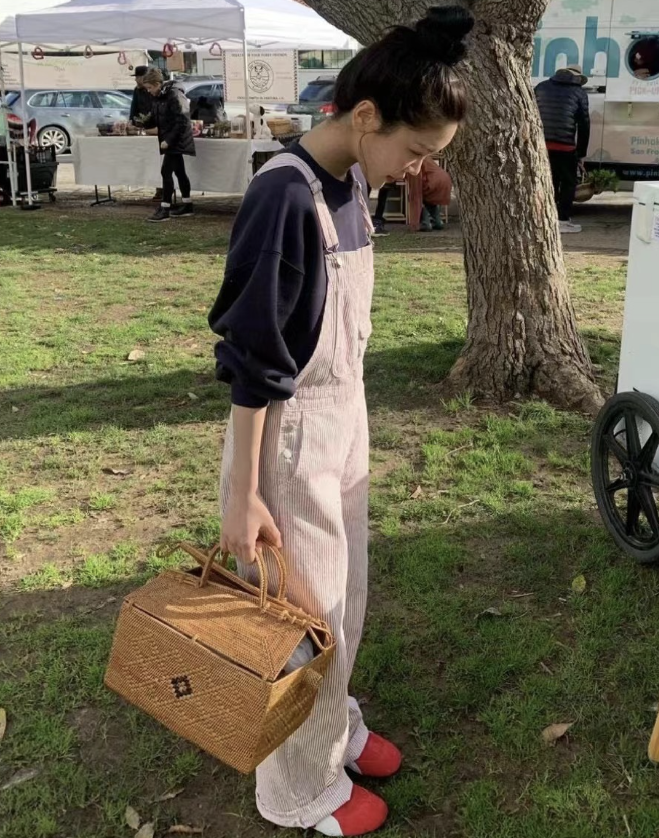 正韓 - Ｗithoutsummer 品牌寬鬆休閒背帶褲連身褲 （兩色）