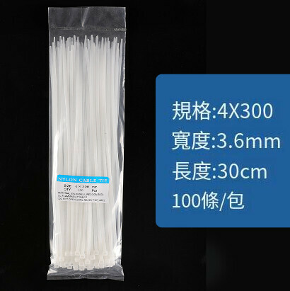 [100] Self-locking cable tie [GB 4*300 width 3.6 white]