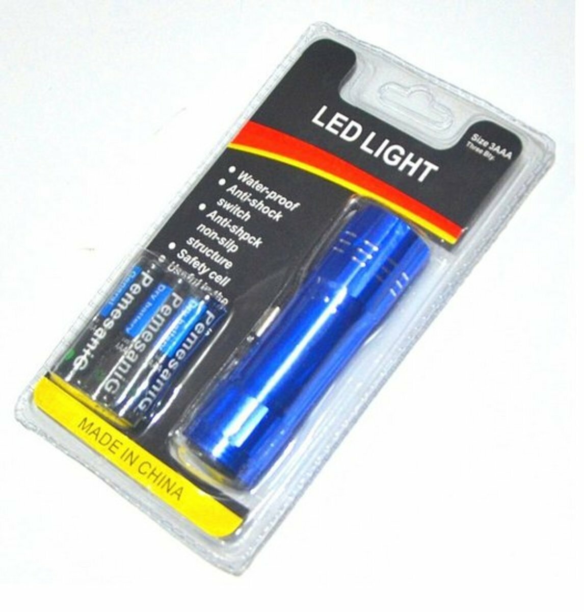 9LED aluminum flashlight set (blue)