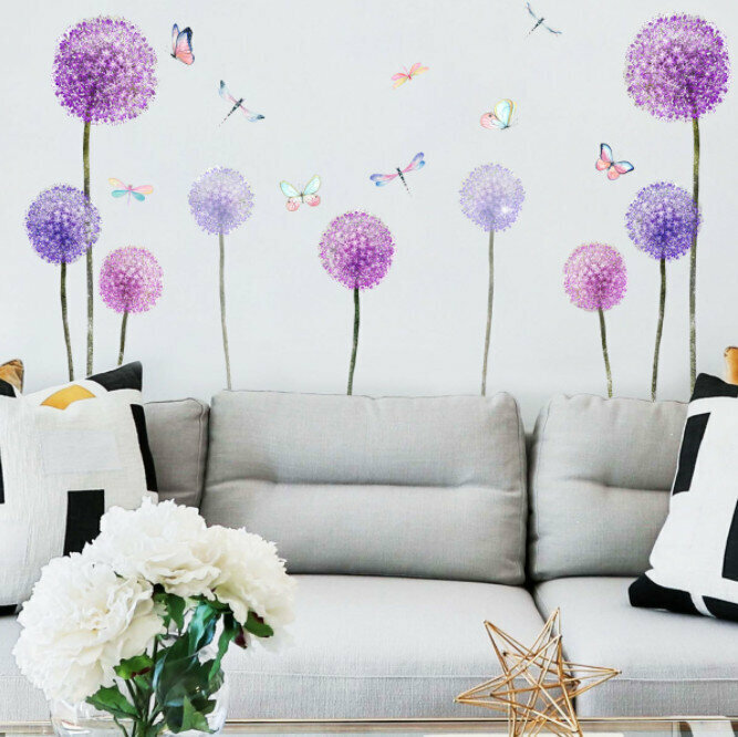 Creative fancy wall sticker (purple flower ball)