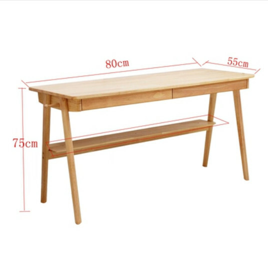 Hot selling solid wood desk, computer desk, shelf combination (wood color) 80cm