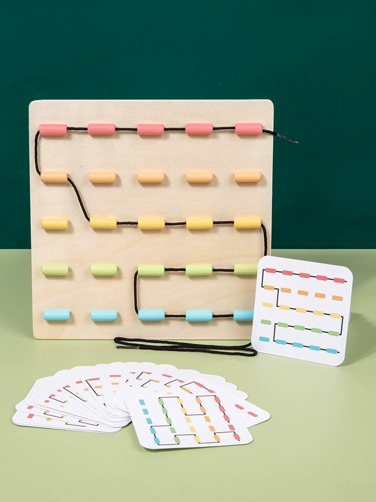 【健智遊戲】穿繩子訓練板