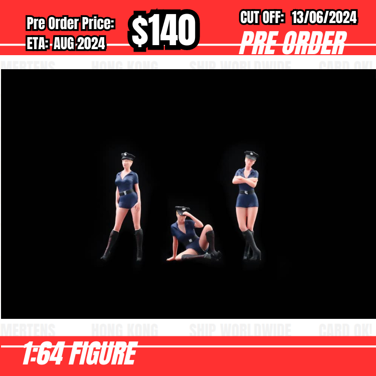 PO-$140 * Moreart * 1:64 Figure - Sexy Female Police Doll Set [OD06/06]
