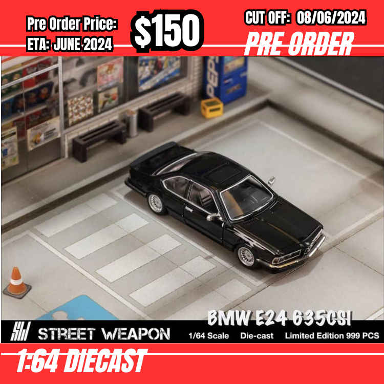 PO-$150 * Street Weapon * 1:64 BMW 635 CSi Black [OD06/06]