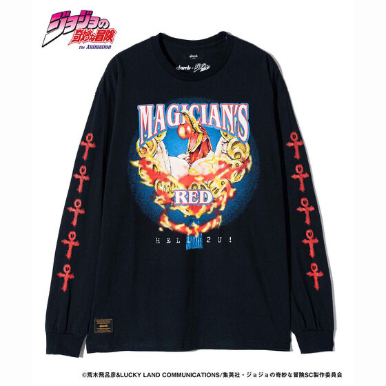 Pbandai 預訂2024/9月 ジョジョの奇妙な冒険 スターダストクルセイダース【glamb】ロングTシャツ　マジシャンズレッド⚠️⚠️熱賣款‼️落單前請先PM查詢貨源