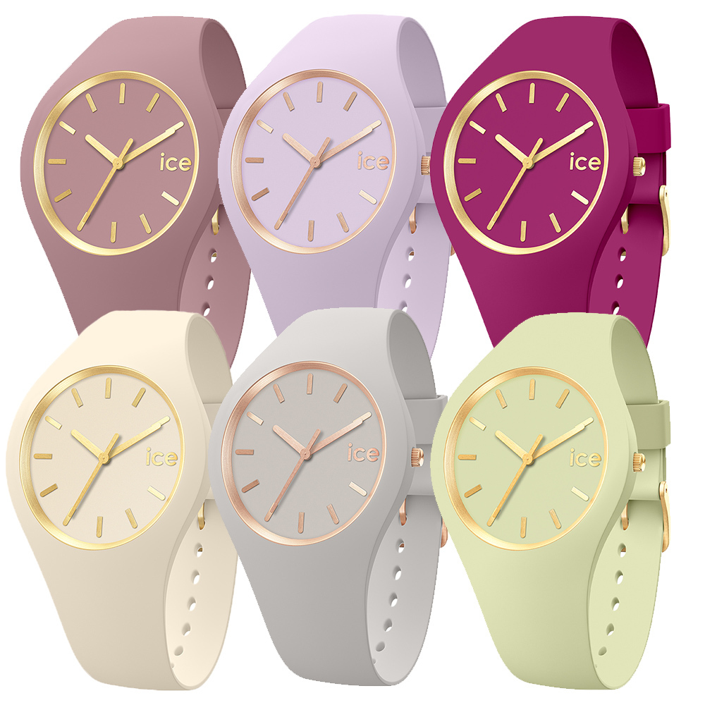 【ICE WATCH】Glam Brushed華麗拉絲系列 簡約粉嫩舒適純色三針矽膠腕錶小錶面 星辰機芯