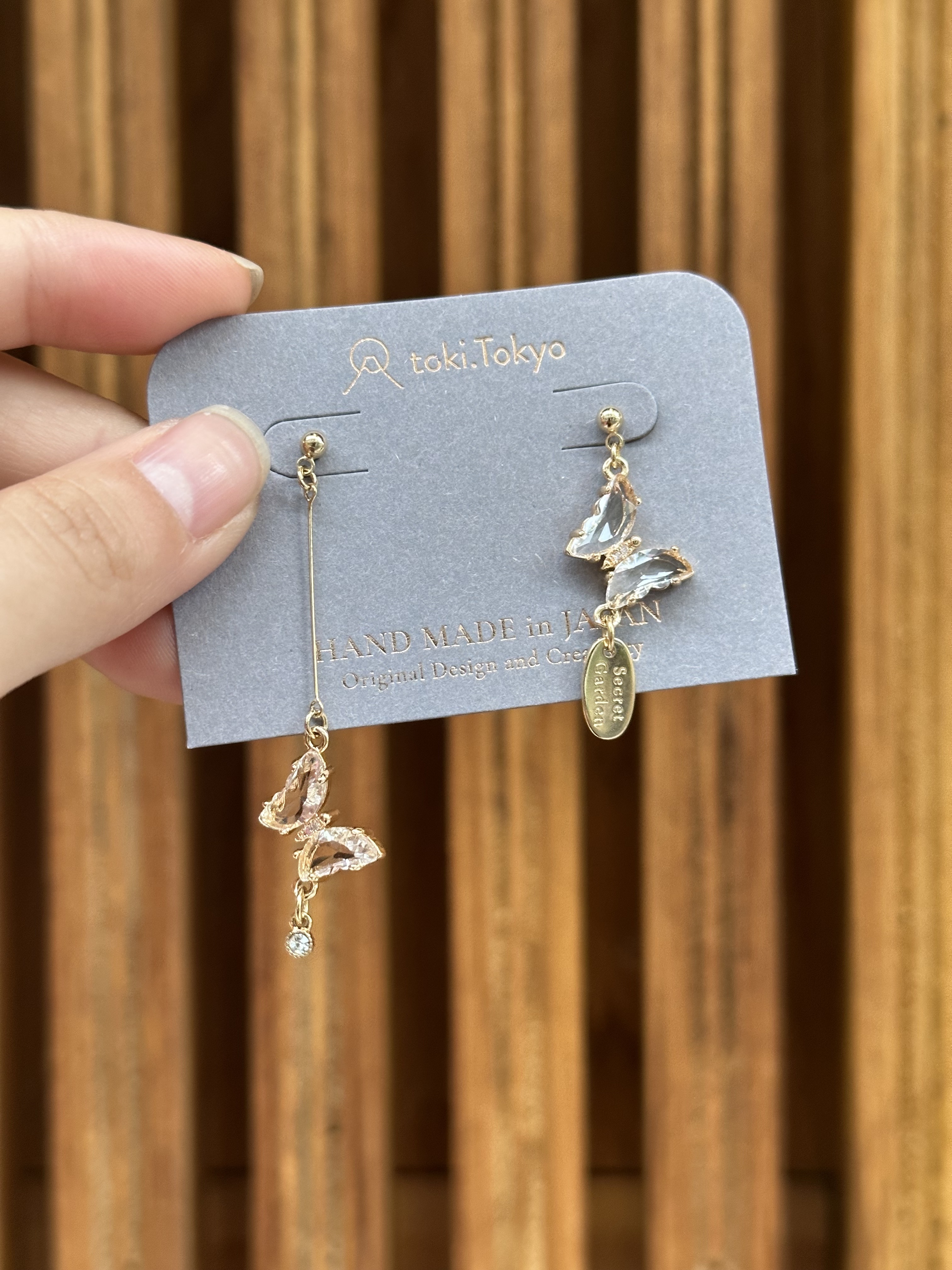 [secretgarden] 迷你蝴蝶寶石耳環 | 透明 | 耳夾 | NO.24